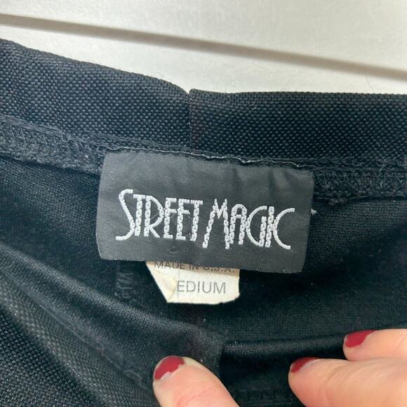 Amazing Vintage Y2K 2000s Street Magic Black Angel Chain Flare Pants Medium - Picture 7 of 7